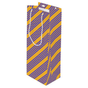 Sac Cadeau Pour Bouteille Motif électrique bleu et jaune cinq bandes