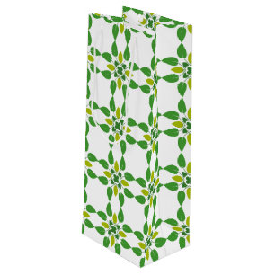 Sac Cadeau Pour Bouteille Motif Feuille, Motif De Feuilles, Feuilles Verts