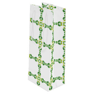Sac Cadeau Pour Bouteille Motif Feuille, Motif De Feuilles, Feuilles Verts