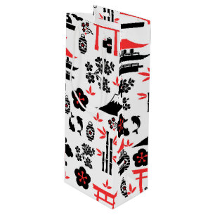 Sac Cadeau Pour Bouteille Motif japonais