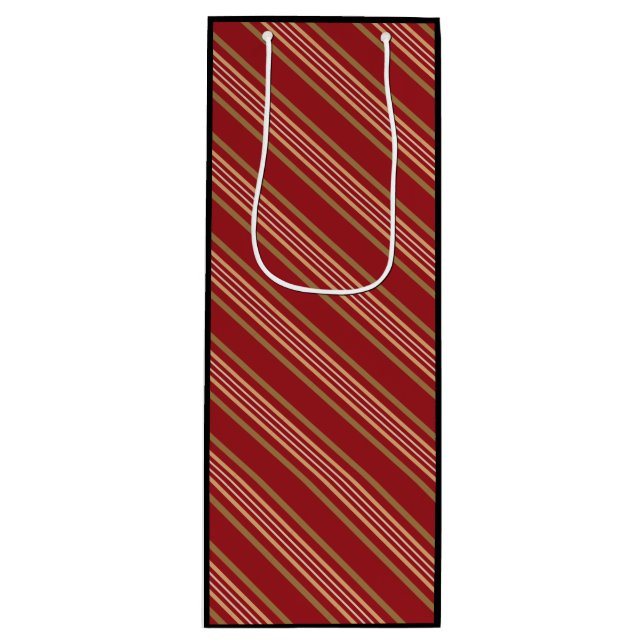 Sac Cadeau Pour Bouteille Motif lignes rouges  (Devant)