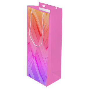 Sac Cadeau Pour Bouteille Motif marbré aux teintes coralliennes et roses com
