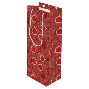 Sac Cadeau Pour Bouteille Motif rouge de fruits de figues