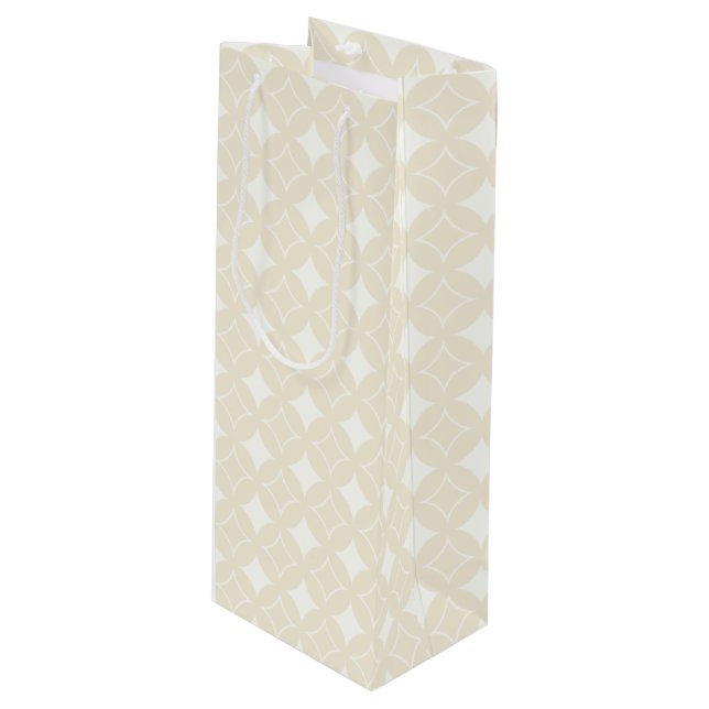 Sac Cadeau Pour Bouteille Motif shippo beige (Devant Angle)