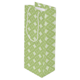Sac Cadeau Pour Bouteille Motif shippo vert olive