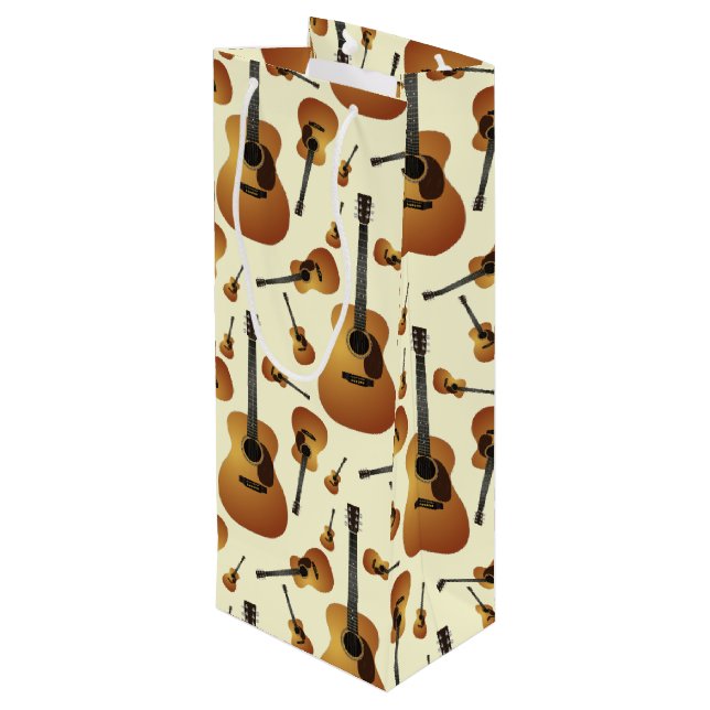 Sac Cadeau Pour Bouteille Musicien de guitare acoustique professeur de musiq (Dos Angle)