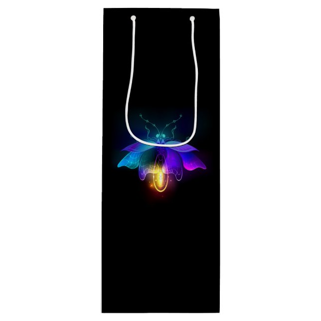 Sac Cadeau Pour Bouteille Neon Firefly sur noir (Devant)