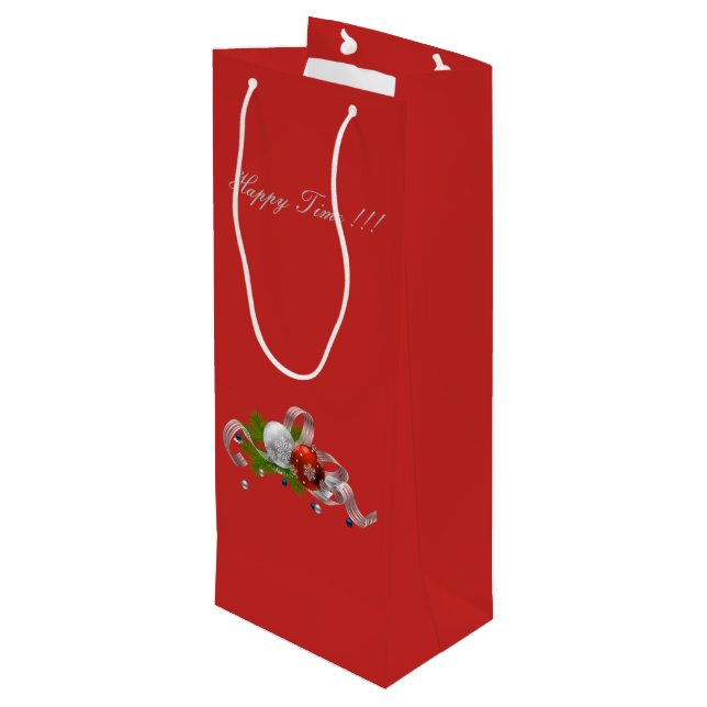 Sac Cadeau Pour Bouteille Noël (Dos Angle)