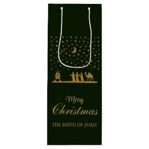 Sac Cadeau Pour Bouteille Noël religieux, Naissance de Jésus, Trois Roi