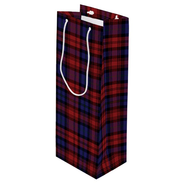 Sac Cadeau Pour Bouteille Noël Tartan Clan MacLachlan rouge violet Plaid (Devant Angle)