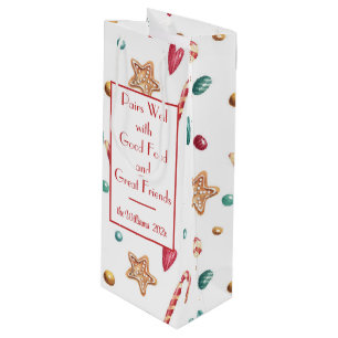 Sac Cadeau Pour Bouteille Nom, Bonbons & Sucres, Vacances d'hiver de Noël