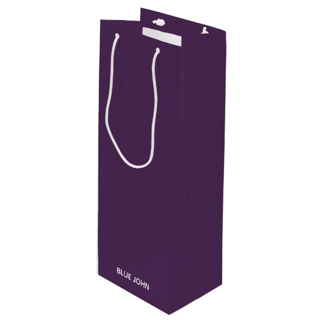 Sac Cadeau Pour Bouteille Nom de la couleur violette de Blue John (Devant Angle)