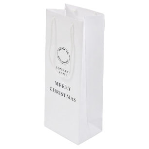 Sac Cadeau Pour Bouteille Nom du logo de la société minimaliste Joyeux Noël