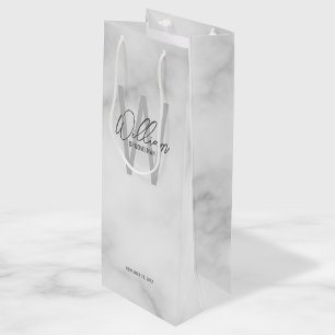 Sac Cadeau Pour Bouteille Nom personnalisé du garçon d'honneur en écriture s