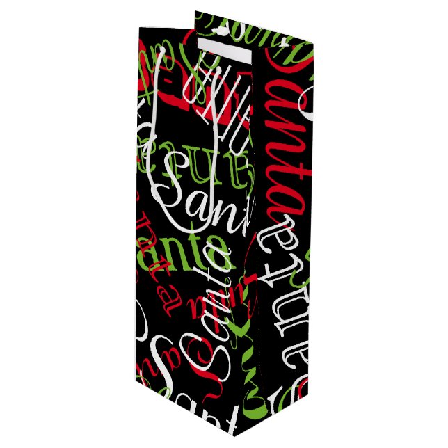 Sac Cadeau Pour Bouteille Noms personnalisables (Devant Angle)