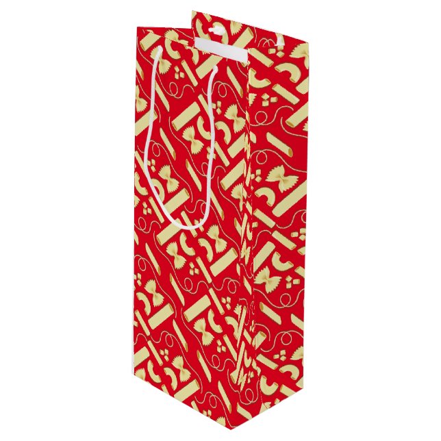 Sac Cadeau Pour Bouteille Nouilles Pasta Enfant 1er Anniversaire fête Italie (Devant Angle)