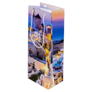 Sac Cadeau Pour Bouteille Oia Santorini