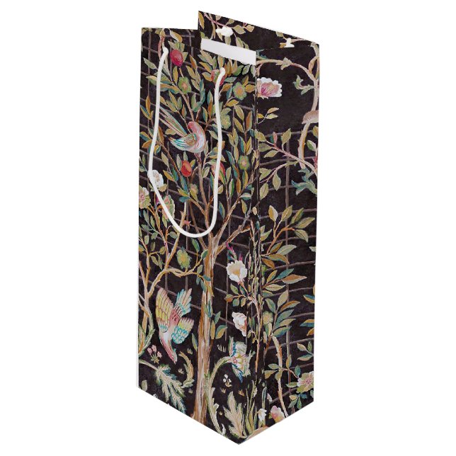 Sac Cadeau Pour Bouteille Oiseaux dans le Jardin des Fleurs, William Morris (Devant Angle)