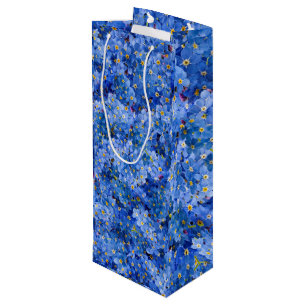 Sac Cadeau Pour Bouteille Oublie-moi pas Motif de fleurs