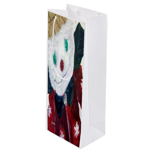 Sac Cadeau Pour Bouteille Ours Jingle (Devant Angle)