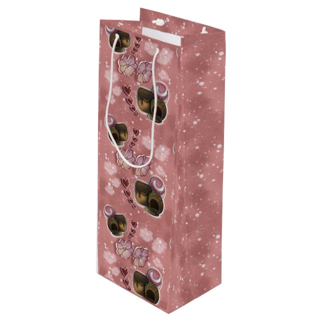 Sac Cadeau Pour Bouteille Paillettes de truffe (Devant Angle)