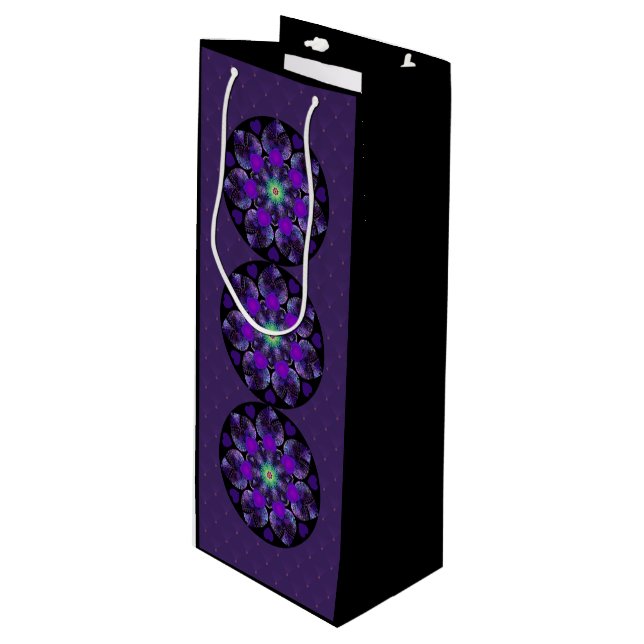Sac Cadeau Pour Bouteille Parapluie violet & coeurs .7 (Devant Angle)