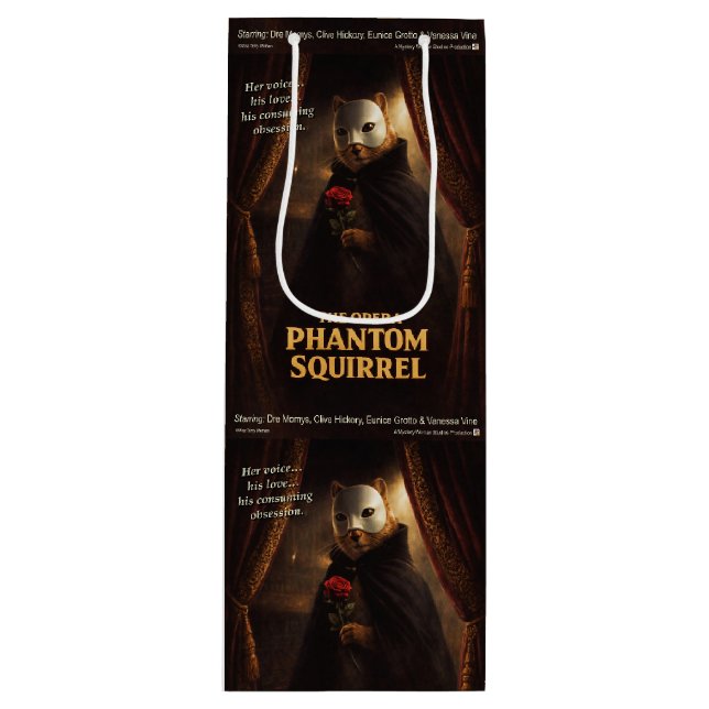 Sac Cadeau Pour Bouteille Parodie du Fantôme de l'Opéra Écureuil (Devant)