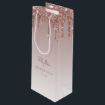 Sac Cadeau Pour Bouteille Parties scintillant Drip 80th Birthday Rose Gold<br><div class="desc">Ce chic sac cadeau de vin de 80e anniversaire dispose d'une bordure brillante rose or faux parties scintillant drip et rose or ombre arrière - plan. Personnalisez-le avec son nom en écriture manuscrite,  ainsi que son anniversaire et la date ci-dessous.</div>