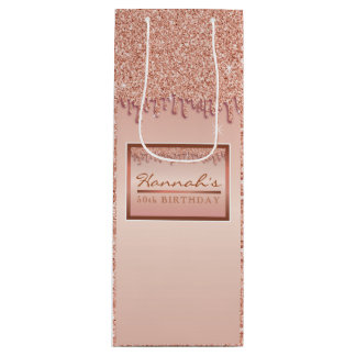 Sac Cadeau Pour Bouteille Parties scintillant rose Gold Sparkle boîte cadea