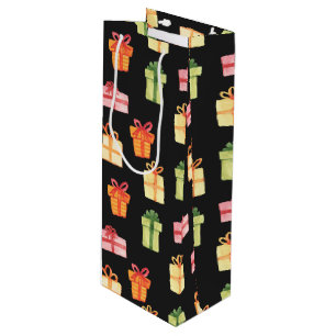 Sac Cadeau Pour Bouteille Patters de Black Hand