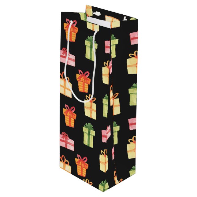 Sac Cadeau Pour Bouteille Patters de Black Hand (Devant Angle)