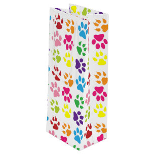 Sac Cadeau Pour Bouteille Paws Colorés, Paws Chiens, Paws Chat