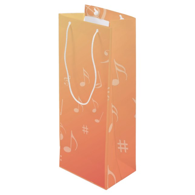 Sac Cadeau Pour Bouteille Peach Music (Dos Angle)