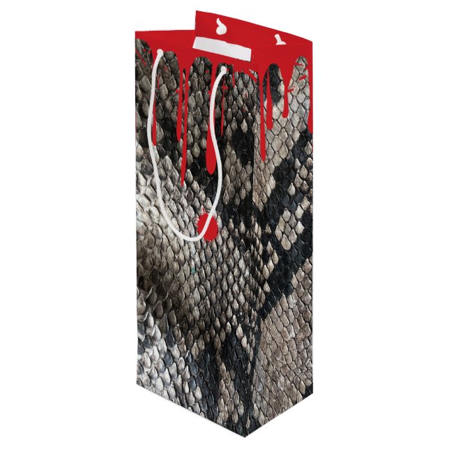 Sac Cadeau Pour Bouteille Peau de serpent python d'Halloween - Sang qui gout (Dos Angle)