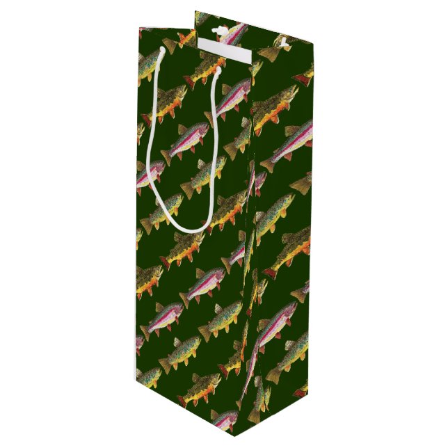 Sac Cadeau Pour Bouteille Pêche à la truite (Devant Angle)