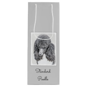Sac Cadeau Pour Bouteille Peinture à paille noire standard - Art du chien