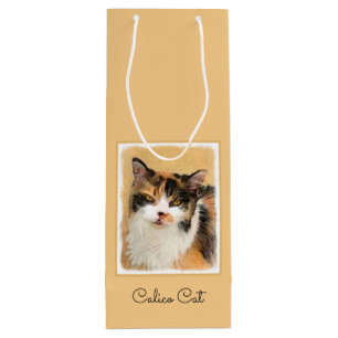 Sac Cadeau Pour Bouteille Peinture de chat Calico - Cute Original Cat Art