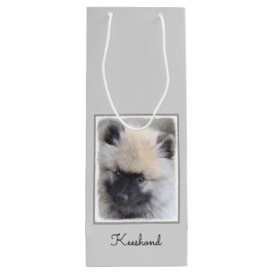 Sac Cadeau Pour Bouteille Peinture de chiot de Keeshond - jolie art de chien