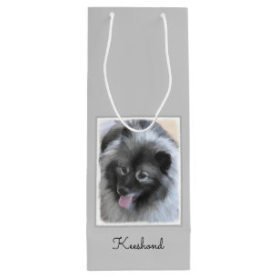 Sac Cadeau Pour Bouteille Peinture Keeshond Bailey - Cute Original Chien Art