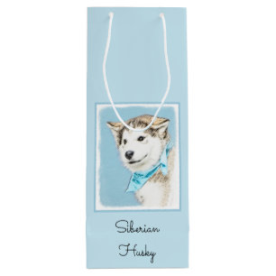 Sac Cadeau Pour Bouteille Peinture Sibérienne Husky Puppy - Art Chien origin