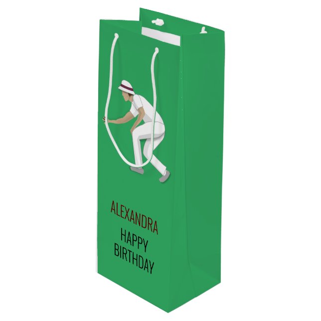 Sac Cadeau Pour Bouteille Pelouse Bowls (Devant Angle)