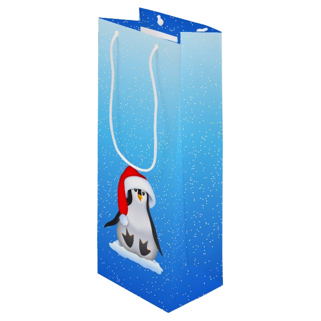 Sac Cadeau Pour Bouteille Penguin de Christmas (Devant Angle)