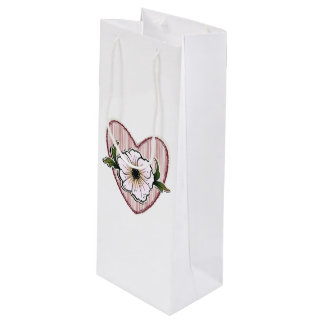 Sac Cadeau Pour Bouteille Peony Heart