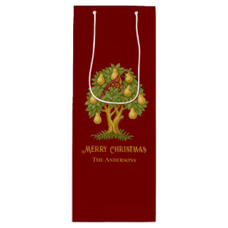 Sac Cadeau Pour Bouteille Perdrix dans un Éléphant de Noël élégant rouge
