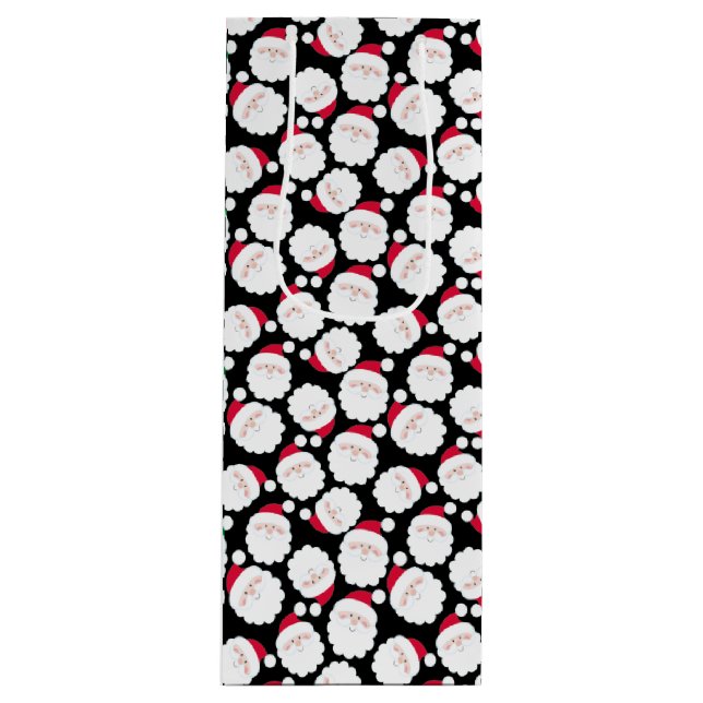 Sac Cadeau Pour Bouteille Pères Noël (Devant)