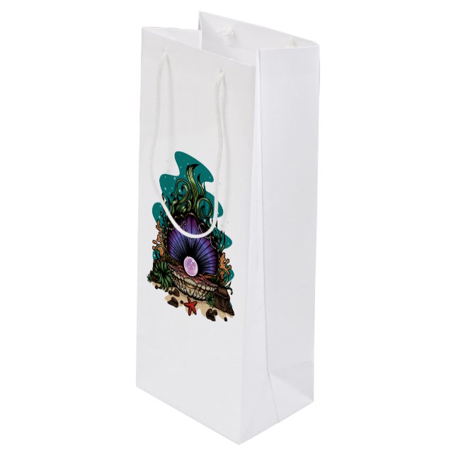 Sac Cadeau Pour Bouteille Perle De La Mer (Devant Angle)