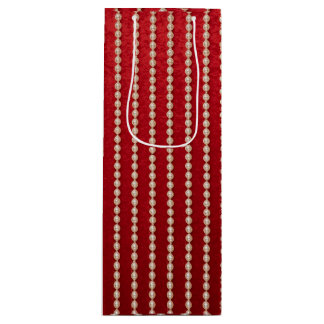 Sac Cadeau Pour Bouteille Perle rouge et blanche