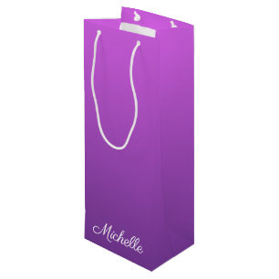 Sac Cadeau Pour Bouteille Personalisé violet ombre