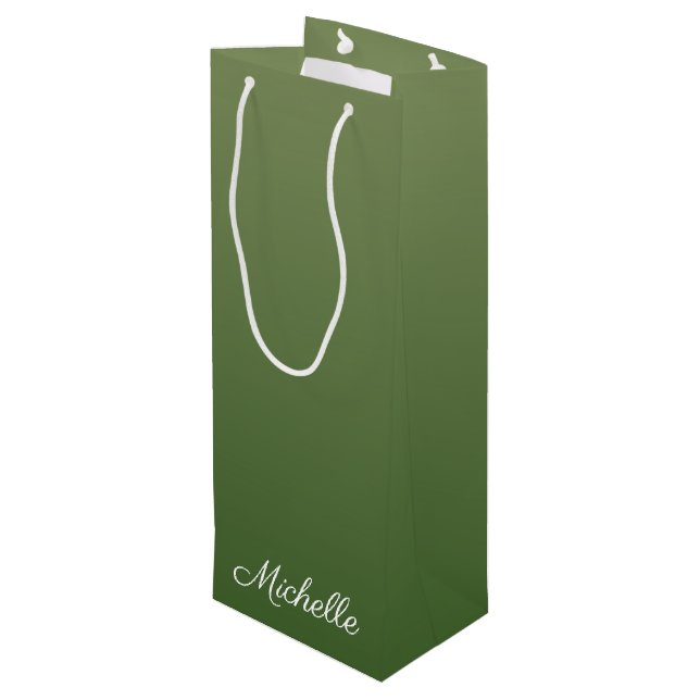 Sac Cadeau Pour Bouteille Personalized green (Dos Angle)