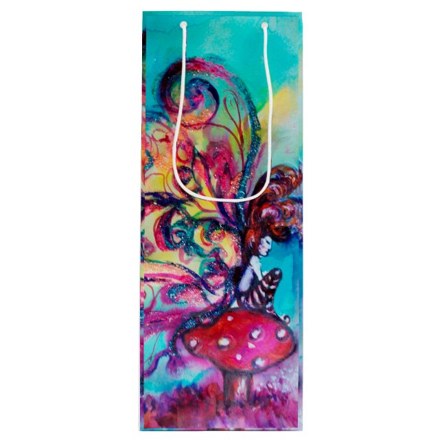 SAC CADEAU POUR BOUTEILLE PETITE ELLE DE CHAMPIGNONS (Devant)